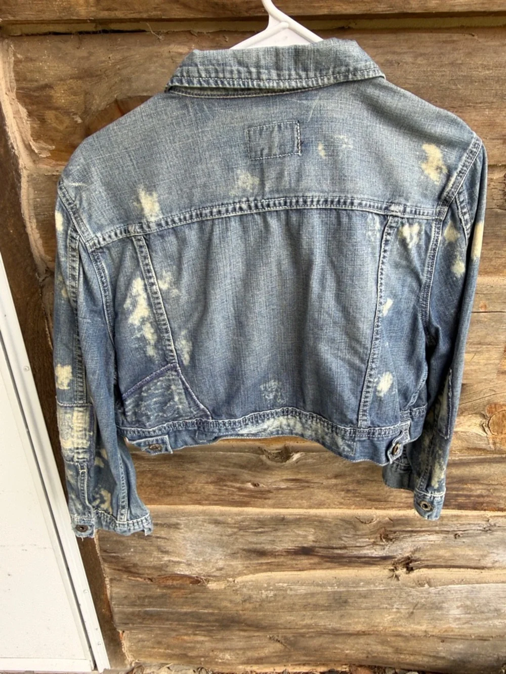 Ralph Lauren Light Blue Distressed Cropped Denim Jacket - Picture 4 of 5